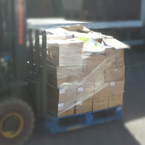 boxes on forklift